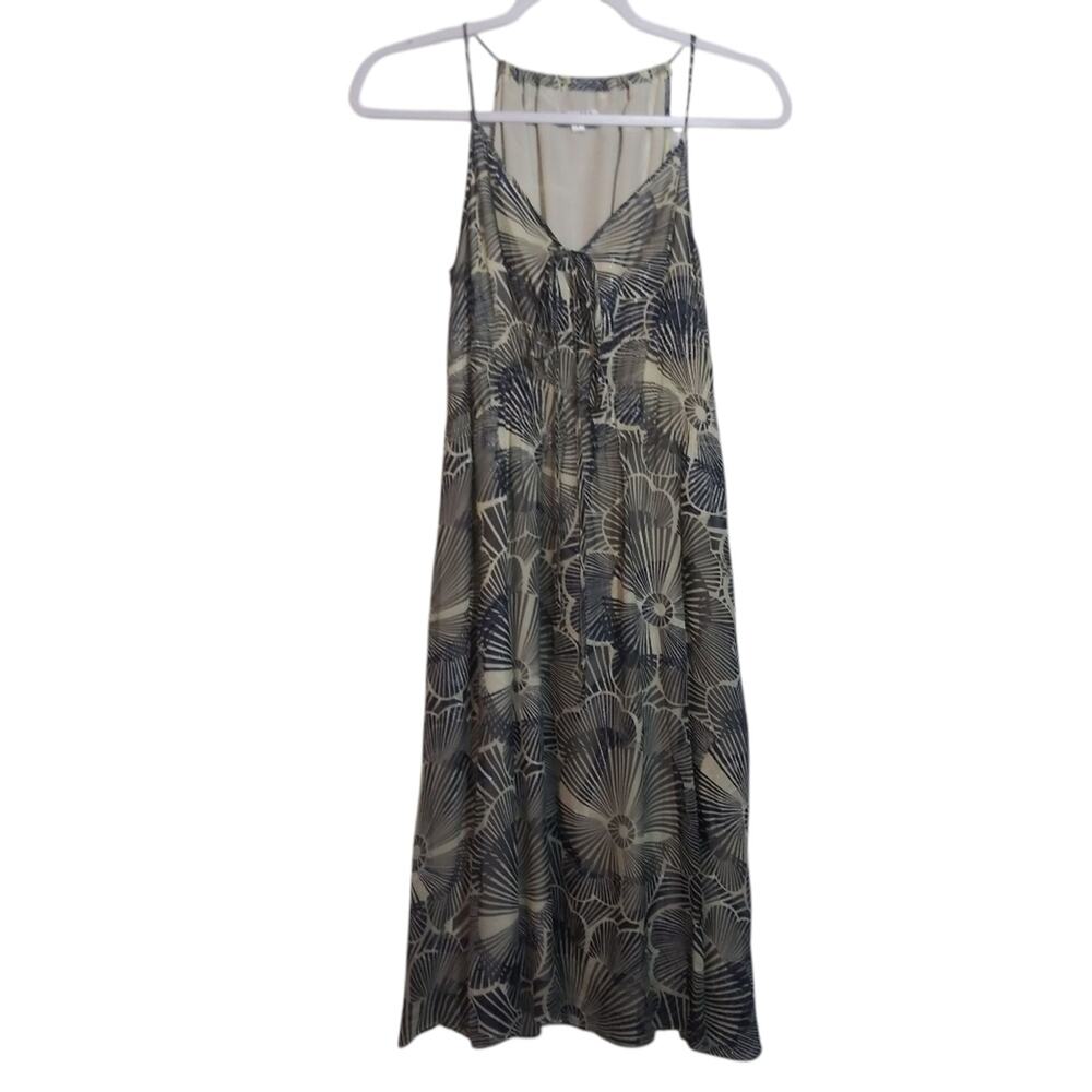 Walter Silk Elegant Floral Print Tank Dress Tropical Vacation Size M